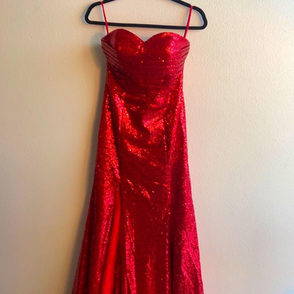Strapless Sequin Gown